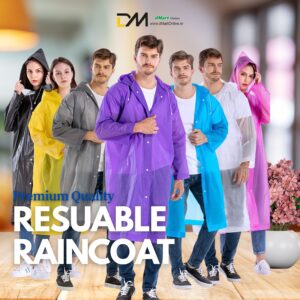 Resuable Raincoat Premium Quality | Set of 2pc