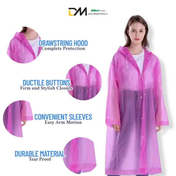 Resuable Raincoat Premium Quality Set of 1pc from DMart Online - Image 6